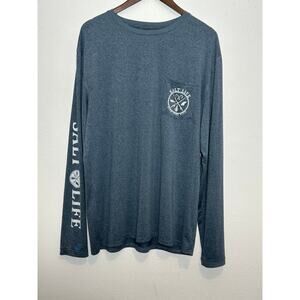 Salt Life UVapor Men's Long Sleeve Blue T-Shirt Large